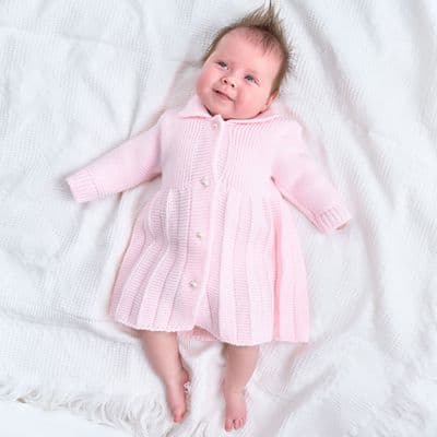 Pink pearl button coat