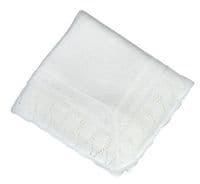 Pink pointelle patterned baby shawl