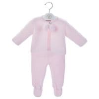 Pink pom pom knitted jacket & trousers