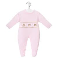 Pink rocking horse knitted onesie