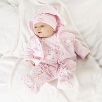 Pink tiny baby bear hooded jacket