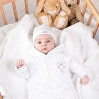 Tiny Baby | Bear Cotton pramsuit | Newborn size | Cream |