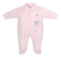 Pink triple hearts 100% cotton sleepsuit