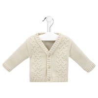 Taupe cable knit cardigan