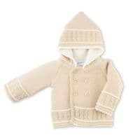 Taupe knitted baby jacket