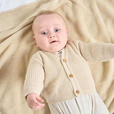 Taupe  ribbed baby cardigans
