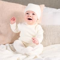 Taupe unisex knitted 3 piece set