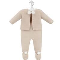 Taupe unisex pom pom jacket & trousers