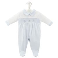 Teddy Love velour sleepsuit