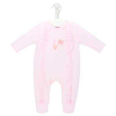 Teddy Love velour sleepsuit