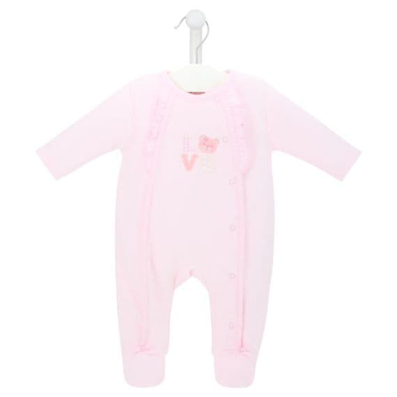 Teddy Love velour sleepsuit