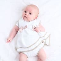 White bow baby dress & pants