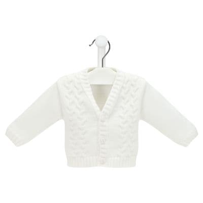 White cable knit cardigan