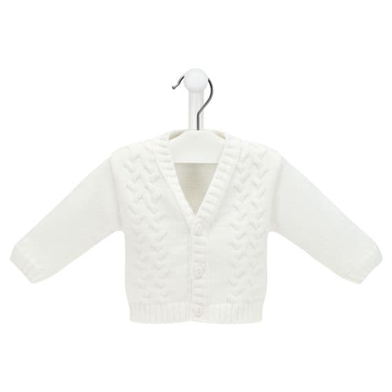 White cable knit cardigan