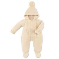 White cable knitted pramsuit