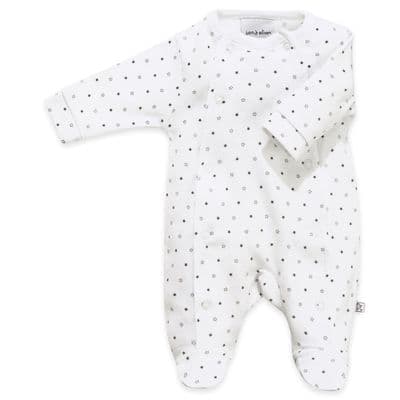 White  star print cotton sleep suit