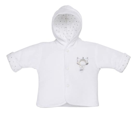 White tiny baby bear hooded jacket
