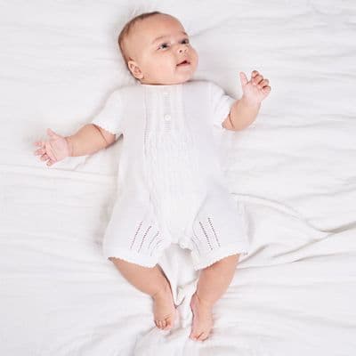 White traditional knitted romper