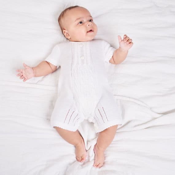 White traditional knitted romper