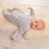 Yellow elephant cotton sleepsuit