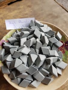 15 x 15 Ceramic abrasive media chips for vibratory tumbler