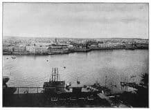 CUBA: Havana; View of Havana from Cabanas, antique print 1907