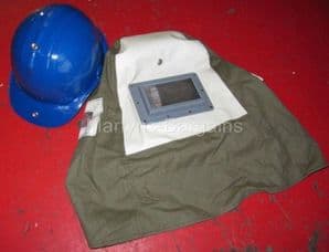 Grit Blast Hood with a Built in Safety Helmet. Sand Blasting Hood with Screen 1