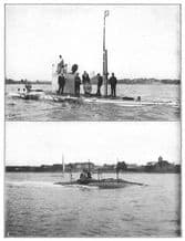 NETHERLANDS: Submarine boat; 1 protector cruising trim; 2 boat Newport, 1907