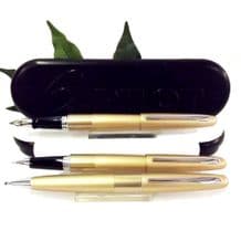 Pilot MR Fountain Pen Rollerball Pen or Ballpoint Pen Matt Gold Body Gift Boxed