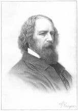 POETS: Alfred Tennyson, antique print 1907