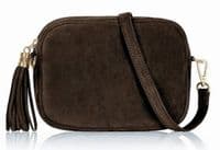 Burgundy  Suede  Crossbody Bag Camera Style Bag Italian  Suede Shoulder Bag