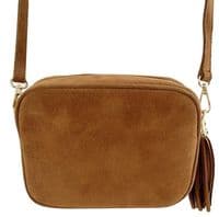 Burgundy  Suede  Crossbody Bag Camera Style Bag Italian  Suede Shoulder Bag