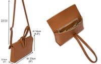 Clutch Wristlet Crossbody Shoulder Bag Small Knot Loop Handle Italian Leather (Brighter Colours)