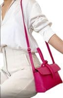 Clutch Wristlet Crossbody Shoulder Bag Small Knot Loop Handle Italian Leather (Brighter Colours)