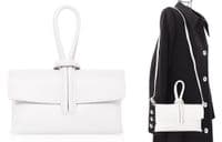 Clutch Wristlet Crossbody Shoulder Bag Small Knot Loop Handle Italian Leather (Brighter Colours)