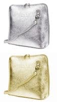 Italian Leather Small Cute Metallic Colours Crossbody Shoulder Handbag