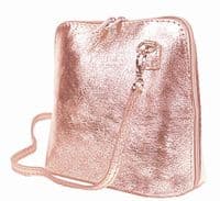Italian Leather Small Cute Metallic Colours Crossbody Shoulder Handbag