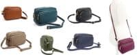 Large Camera Bag Double Zip & Compartment Crossbody Shoulder Italian Leather (Lighter Colours)