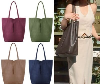 Large Shopper Shoulder Style Tote Handbag Italian Leather (Darker Colours)