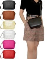 Leather Crossbody Shoulder Small Bag, Clutch Bag, Purse, Soft Italian Leather, Silver Tone Trims
