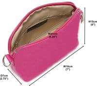 Leather Crossbody Shoulder Small Bag, Clutch Bag, Purse, Soft Italian Leather, Silver Tone Trims