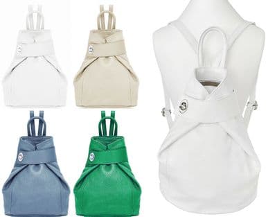 Leather Rucksack Backpack Lap Top Bag Shoulder Bag  Italian Soft Leather (Lighter Cols)