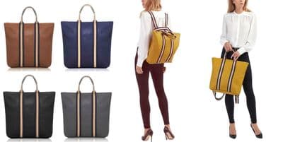 Luxury Backpack Rucksack Overnight Travel Bag 3 in 1 Lg - Ex Lg Italian Soft Pebbled Thick Leather