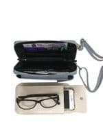 Luxury Italian Leather Mobile Phone Crossbody Shoulder Bag Pouch Wallet Purse Clutch  (Gold Trims)