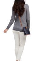 Metallic Leather Crossbody Bag Italian Leather Small  Shoulder Bag ( Roomy)