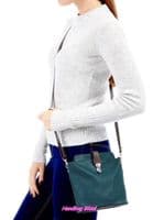 Metallic Leather Crossbody Bag Italian Leather Small  Shoulder Bag ( Roomy)