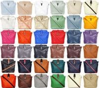 Metallic Leather Crossbody Bag Italian Leather Small  Shoulder Bag ( Roomy)