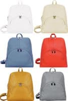 NEW Burgundy Soft Grained Italian Leather Rucksack Backpack Handmade Many Pockets & Compartments