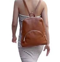 NEW Burgundy Soft Grained Italian Leather Rucksack Backpack Handmade Many Pockets & Compartments