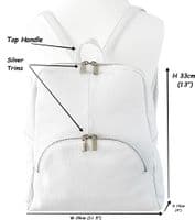 Olive Green Soft Grained Italian Leather Rucksack Backpack Handmade Many Pockets & Compartments